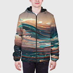 Куртка с капюшоном мужская Необъятный океан, цвет: 3D-черный — фото 2