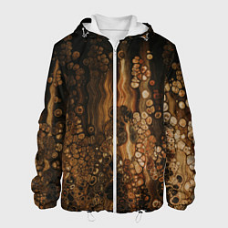 Куртка с капюшоном мужская Тёмные камни и тёмные краски в воде, цвет: 3D-белый