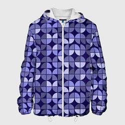 Куртка с капюшоном мужская Фиолетовая геометрия Ретро паттерн, цвет: 3D-белый