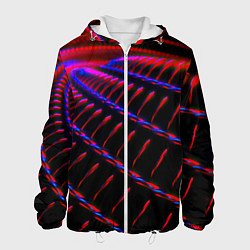 Куртка с капюшоном мужская Geometry neon texture, цвет: 3D-белый