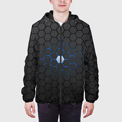 Куртка с капюшоном мужская Светящаяся ячейка, цвет: 3D-черный — фото 2