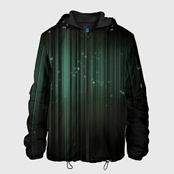 Куртка с капюшоном мужская Музыкальный зеленый спектр, цвет: 3D-черный