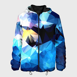 Куртка с капюшоном мужская Polygon blue abstract collection, цвет: 3D-черный