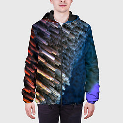 Куртка с капюшоном мужская Shape grey abstract, цвет: 3D-черный — фото 2