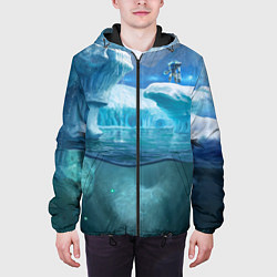 Куртка с капюшоном мужская Subnautica - КРАБ на леднике, цвет: 3D-черный — фото 2