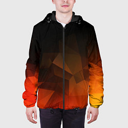 Куртка с капюшоном мужская Абстрактное пламя, цвет: 3D-черный — фото 2