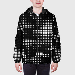 Куртка с капюшоном мужская Pixel art - abstraction, цвет: 3D-черный — фото 2