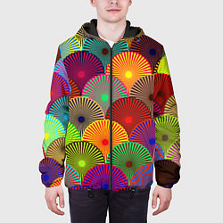 Куртка с капюшоном мужская Multicolored circles, цвет: 3D-черный — фото 2