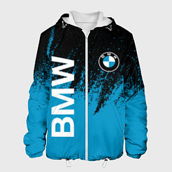 Куртка с капюшоном мужская Bmw голубые брызги, цвет: 3D-белый