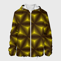 Куртка с капюшоном мужская Желтые треугольники, цвет: 3D-белый