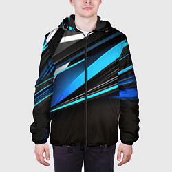 Куртка с капюшоном мужская Dark geometry, цвет: 3D-черный — фото 2