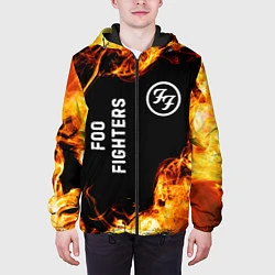 Куртка с капюшоном мужская Foo Fighters и пылающий огонь, цвет: 3D-черный — фото 2