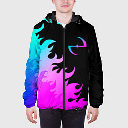 Куртка с капюшоном мужская Evanescence неоновый огонь, цвет: 3D-черный — фото 2