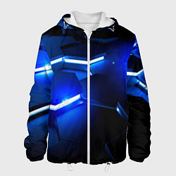 Мужская куртка Металлические соты с синей подсветкой