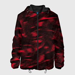 Куртка с капюшоном мужская Абстракт красного, цвет: 3D-черный