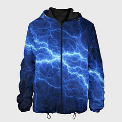 Куртка с капюшоном мужская Разряд электричества, цвет: 3D-черный