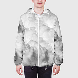 Куртка с капюшоном мужская Пористые облака, цвет: 3D-белый — фото 2