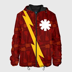 Куртка с капюшоном мужская Red Hot Chili Peppers гитары и молния, цвет: 3D-черный