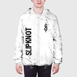 Куртка с капюшоном мужская Slipknot glitch на светлом фоне: надпись, символ, цвет: 3D-белый — фото 2
