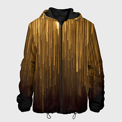 Куртка с капюшоном мужская Золотистые полосы свисают, цвет: 3D-черный