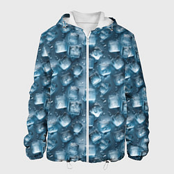 Куртка с капюшоном мужская Сочная текстура из ледяных кубиков, цвет: 3D-белый