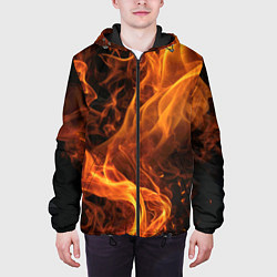 Куртка с капюшоном мужская Пламя удачи, цвет: 3D-черный — фото 2