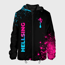 Мужская куртка Hellsing - neon gradient: надпись, символ