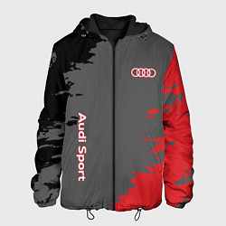 Куртка с капюшоном мужская Audi sport grunge, цвет: 3D-черный