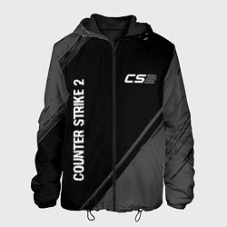 Мужская куртка Counter Strike 2 glitch на темном фоне: надпись, с