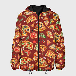 Мужская куртка Кусочки пиццы ассорти - акварельный паттерн