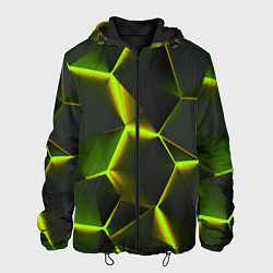 Куртка с капюшоном мужская Разлом неоновых плит, цвет: 3D-черный