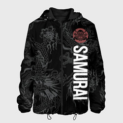 Куртка с капюшоном мужская Одинокий самурай и дракон, цвет: 3D-черный