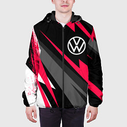 Куртка с капюшоном мужская Volkswagen fast lines, цвет: 3D-черный — фото 2