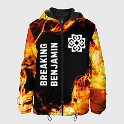 Куртка с капюшоном мужская Breaking Benjamin и пылающий огонь, цвет: 3D-черный