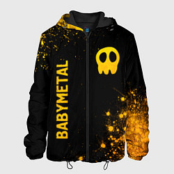 Куртка с капюшоном мужская Babymetal - gold gradient: надпись, символ, цвет: 3D-черный