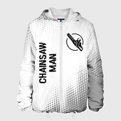 Куртка с капюшоном мужская Chainsaw Man glitch на светлом фоне: надпись, симв, цвет: 3D-белый