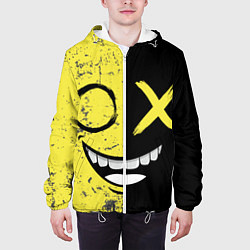Куртка с капюшоном мужская Смайлик с улыбкой, цвет: 3D-белый — фото 2