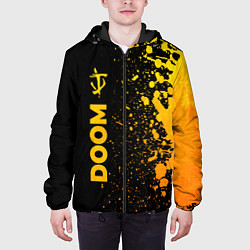 Куртка с капюшоном мужская Doom - gold gradient: по-вертикали, цвет: 3D-черный — фото 2