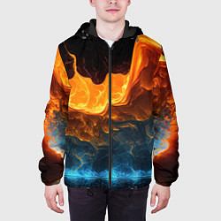 Куртка с капюшоном мужская Лава и вода, цвет: 3D-черный — фото 2