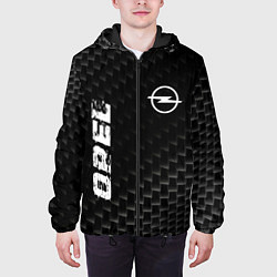 Куртка с капюшоном мужская Opel карбоновый фон, цвет: 3D-черный — фото 2