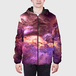 Куртка с капюшоном мужская Фиолетовое облако, цвет: 3D-черный — фото 2
