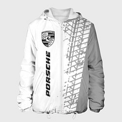 Куртка с капюшоном мужская Porsche speed на светлом фоне со следами шин: по-в, цвет: 3D-белый