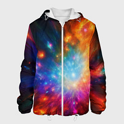 Куртка с капюшоном мужская Космическая многомерность, цвет: 3D-белый