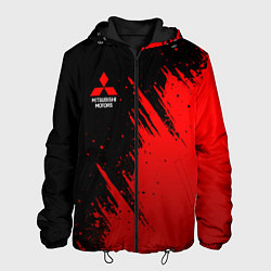 Куртка с капюшоном мужская Mitsubishi red - red sport, цвет: 3D-черный