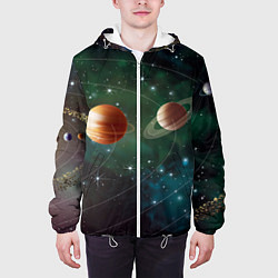 Куртка с капюшоном мужская Планетная система, цвет: 3D-белый — фото 2