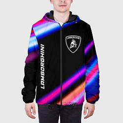 Куртка с капюшоном мужская Lamborghini speed lights, цвет: 3D-черный — фото 2
