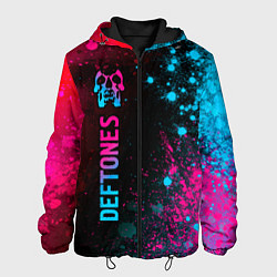 Куртка с капюшоном мужская Deftones - neon gradient: по-вертикали, цвет: 3D-черный