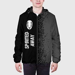 Куртка с капюшоном мужская Spirited Away glitch на темном фоне: по-вертикали, цвет: 3D-черный — фото 2