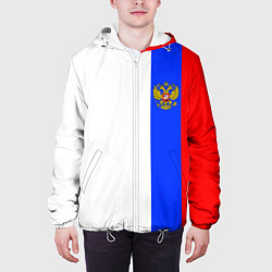 Куртка с капюшоном мужская Цвета России - герб, цвет: 3D-белый — фото 2