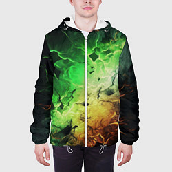 Куртка с капюшоном мужская Зеленый взрыв, цвет: 3D-белый — фото 2